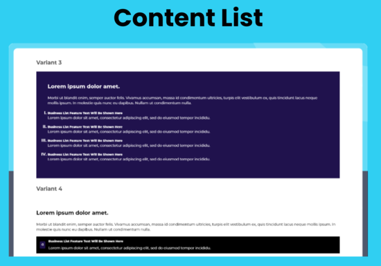 Content List