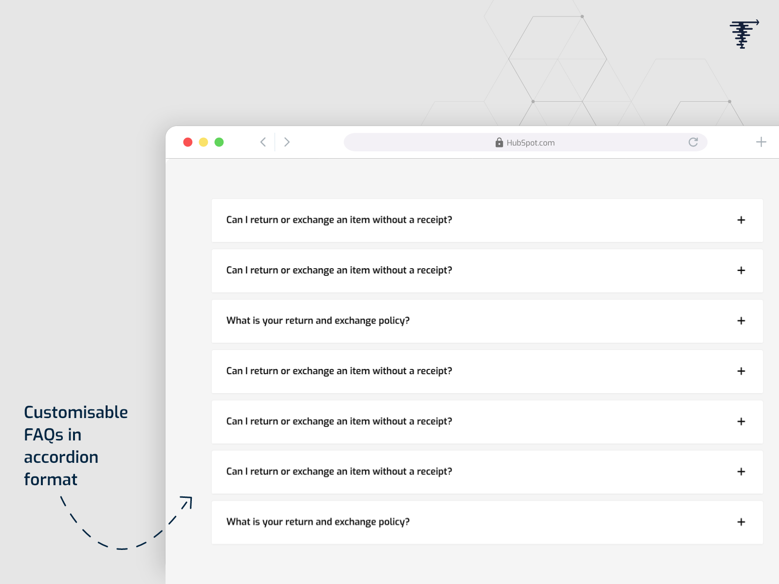 Accordion functionality
