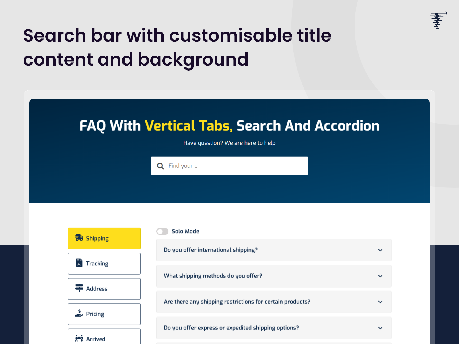 Customisable background, font style and size along with Search Bar, combine style with functionality
